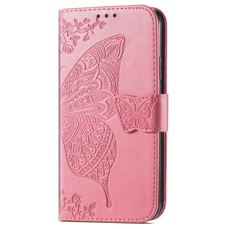 For Samsung Galaxy A56 5G Case Wallet PU Leather Phone Cover Butterfly Pattern - Pink