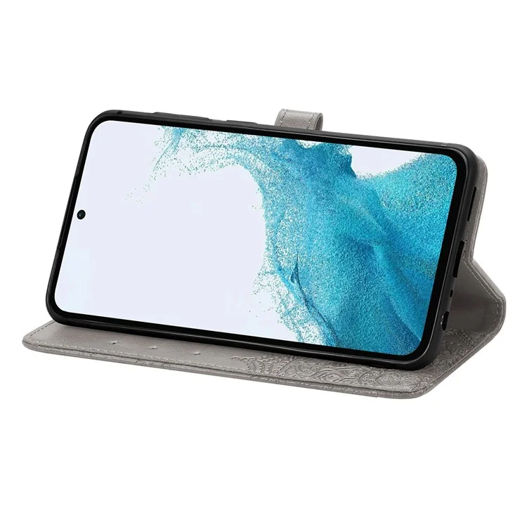For Samsung Galaxy A56 5G Case Wallet Mandala Flower Leather Phone Cover Stand View - Grey