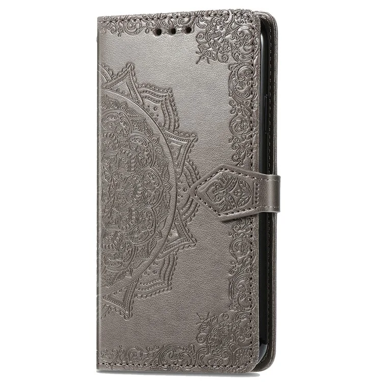 For Samsung Galaxy A56 5G Case Wallet Mandala Flower Leather Phone Cover Stand View - Grey