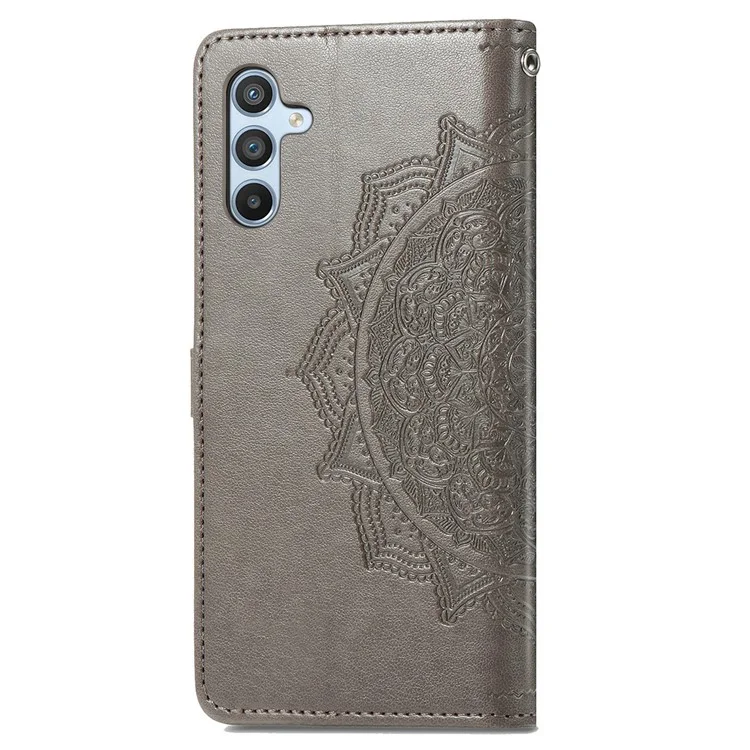 For Samsung Galaxy A56 5G Case Wallet Mandala Flower Leather Phone Cover Stand View - Grey