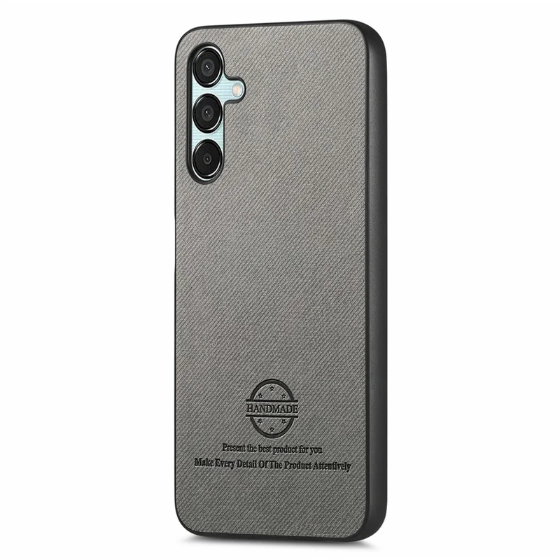 For Samsung Galaxy A36 5G Case Cloth Texture Leather + PC + TPU Anti-Drop Phone Cover - Grey