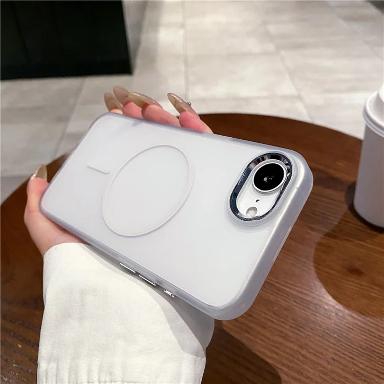 Étui pour iPhone 16e Compatible avec MagSafe, Finition Peau, Coque Hybride pour Téléphone - Blanc