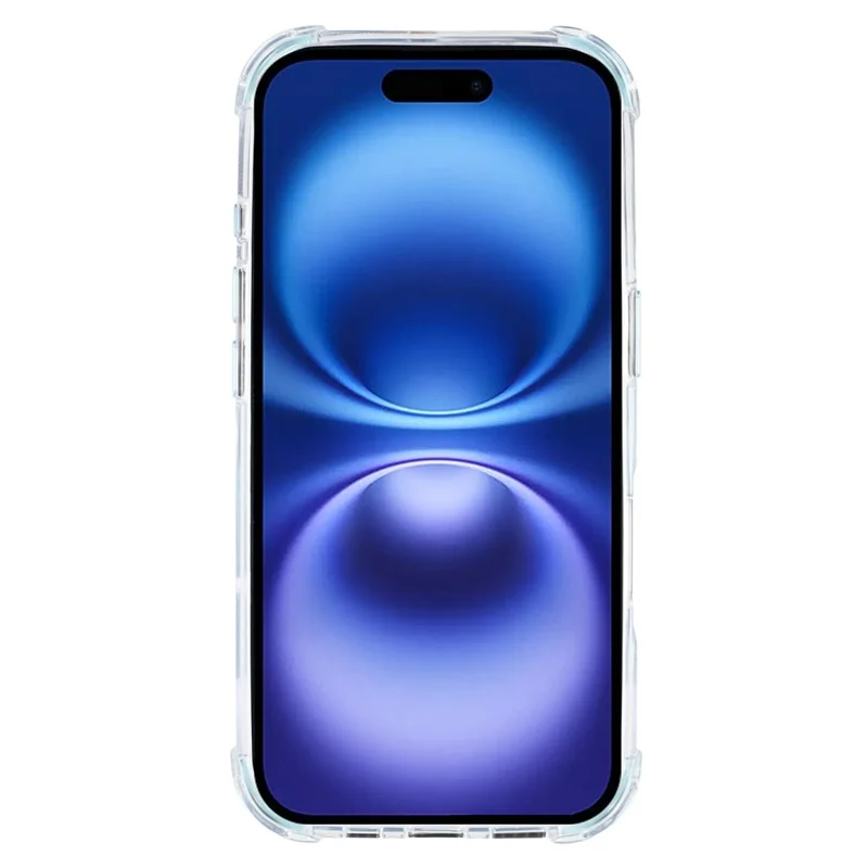 For iPhone 16 Plus Magnetic Clear Case Shockproof Hybrid Phone Shell with Camera Lens Frame Kickstand - Baby Blue