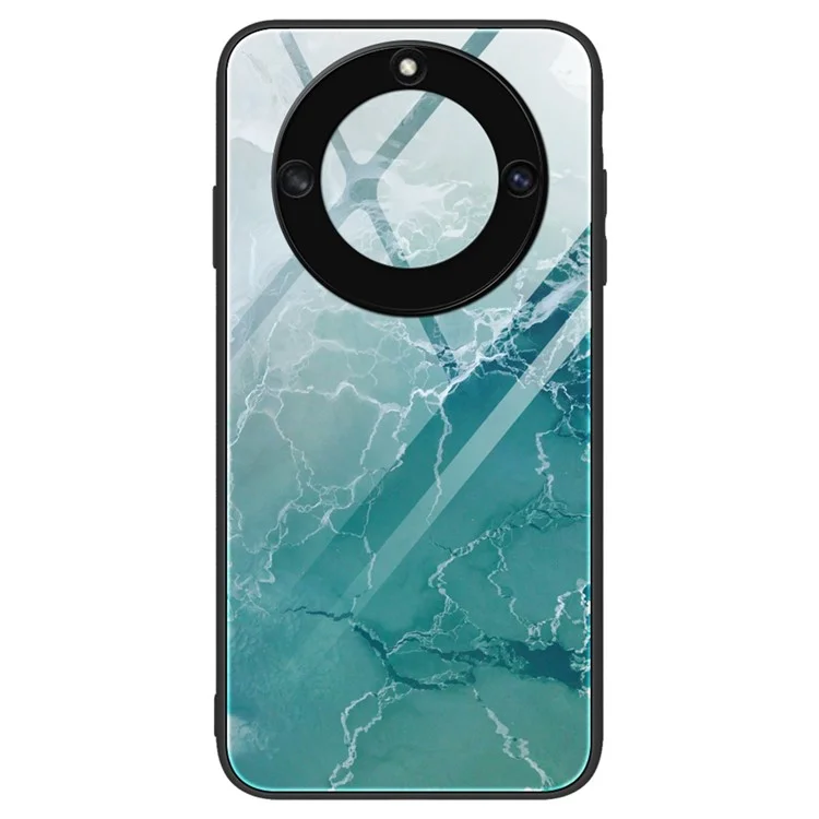 Per Honor X40 5G Glass Temperato+tpu Affronta Shock Cover Marble Pattern Tamptazione Telefono Custodia - DL04