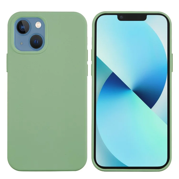 Bulk Purchasing For iPhone 13 Case Liquid Silicone Soft Lining Back Phone Cover - Mint Green