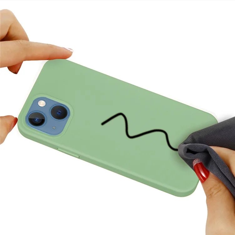 Bulk Purchasing For iPhone 13 Case Liquid Silicone Soft Lining Back Phone Cover - Mint Green