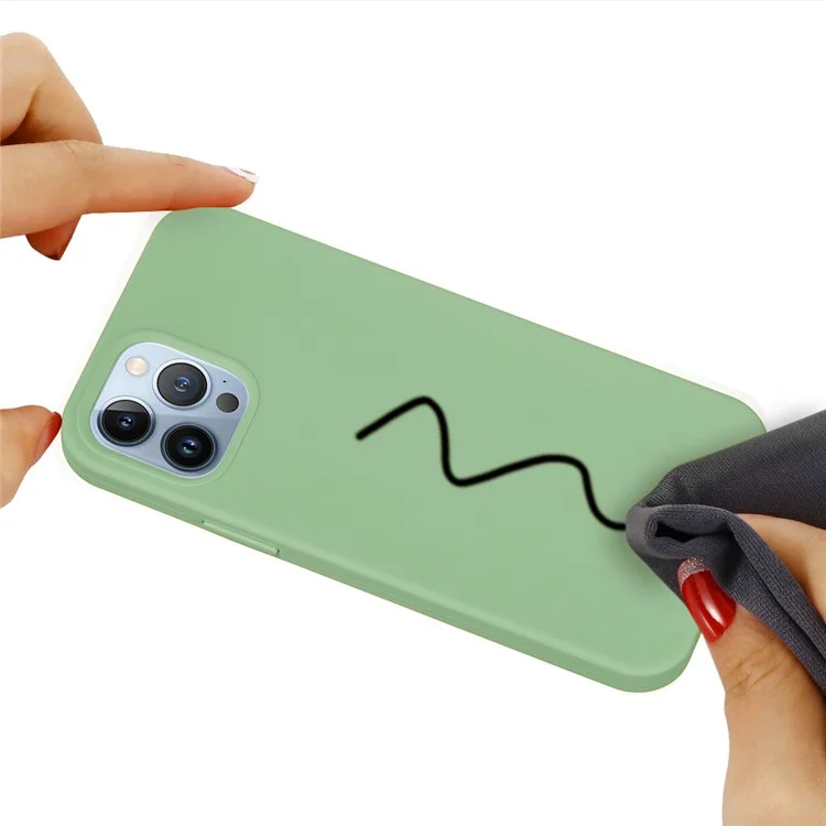Bulk Purchasing For iPhone 13 Pro Case Liquid Silicone Soft Lining Back Phone Cover - Mint Green