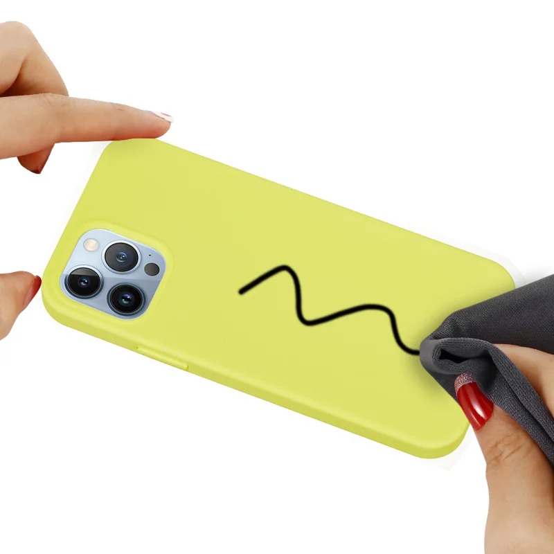 Bulk Purchasing For iPhone 13 Pro Case Liquid Silicone Soft Lining Back Phone Cover - Yellow