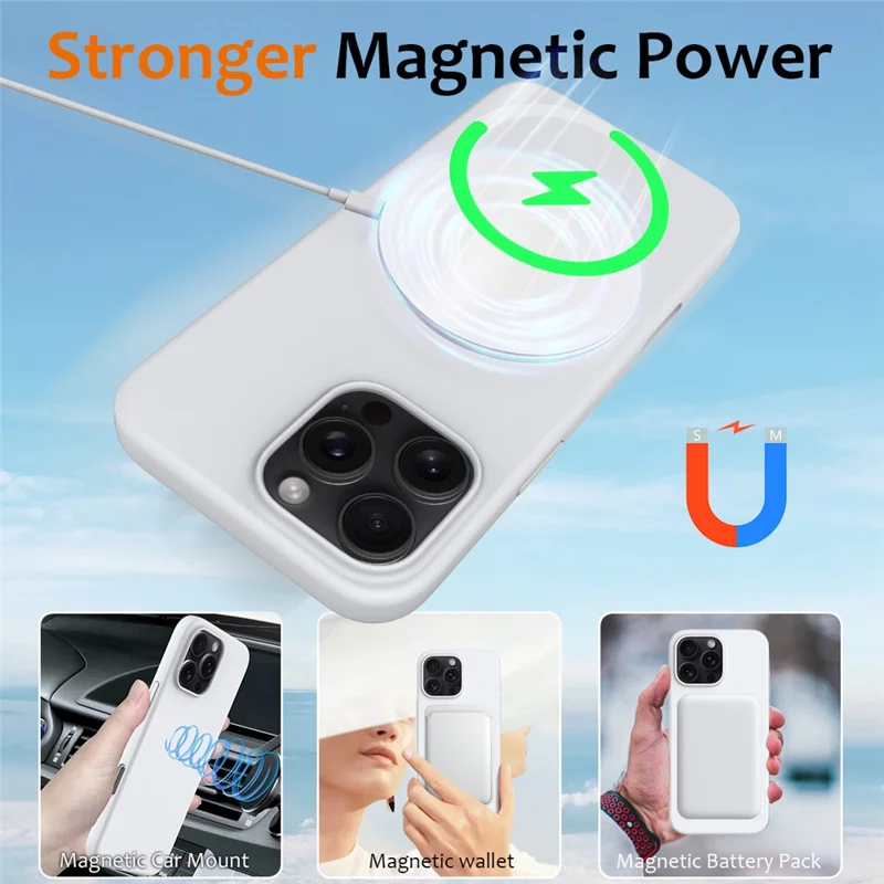 Bulk Purchasing For iPhone 16 Pro Max Case Compatible with MagSafe Anti-Drop Liquid Silicone Phone Cover - White