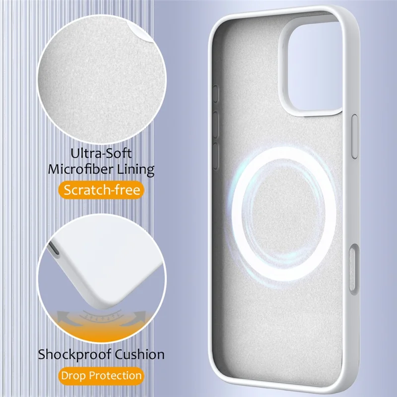 Bulk Purchasing For iPhone 16 Pro Max Case Compatible with MagSafe Anti-Drop Liquid Silicone Phone Cover - White