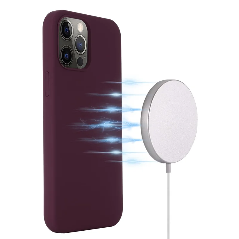 Bulk Purchasing For iPhone 14 Pro Case Compatible with MagSafe Anti-Drop Liquid Silicone Phone Cover - Wine Red