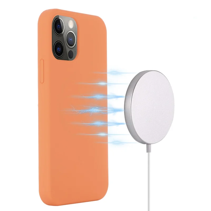 Bulk Purchasing For iPhone 14 Pro Max Case Compatible with MagSafe Anti-Drop Liquid Silicone Phone Cover - Orange