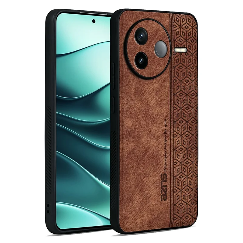 AZNS For Xiaomi Poco F7 Pro 5G / Redmi K80 5G Case Protective PU Leather Covered TPU Phone Shell - Brown