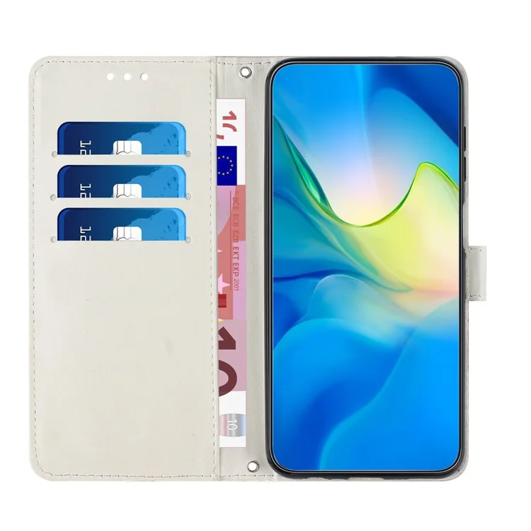 For iPhone 16e Stand Case Marble Pattern PU Leather Wallet Phone Cover - Purple