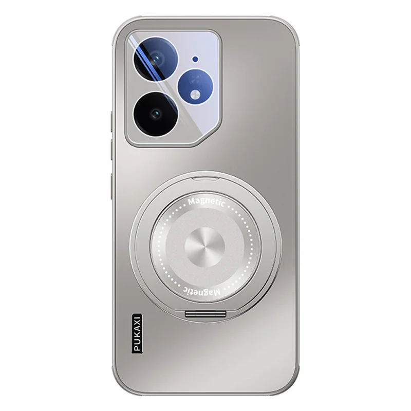 For Realme Neo7 5G Magnetic Case Kickstand TPU PC Heat Dissipation Phone Cover - Grey