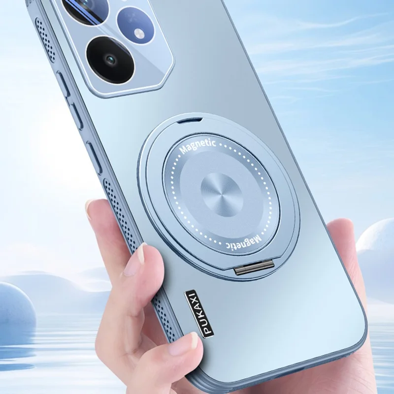 For Realme Neo7 5G Magnetic Case Kickstand TPU PC Heat Dissipation Phone Cover - Grey