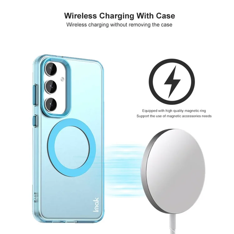 Étui IMAK pour Samsung Galaxy S25+ Compatible avec MagSafe, Couleur Bonbon, Anti-Chute TPU + PET - Blanc