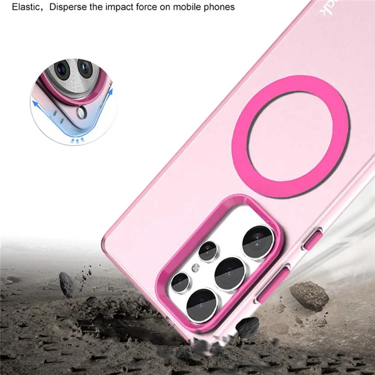 Funda IMAK para Samsung Galaxy S25 Ultra Compatible con MagSafe, Color Caramelo, Antigolpes, TPU + PET - Azul