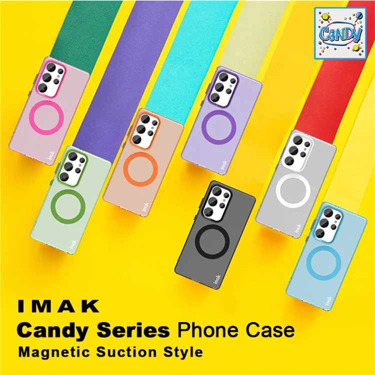 Funda IMAK para Samsung Galaxy S25 Ultra Compatible con MagSafe, Color Caramelo, Antigolpes, TPU + PET - Azul