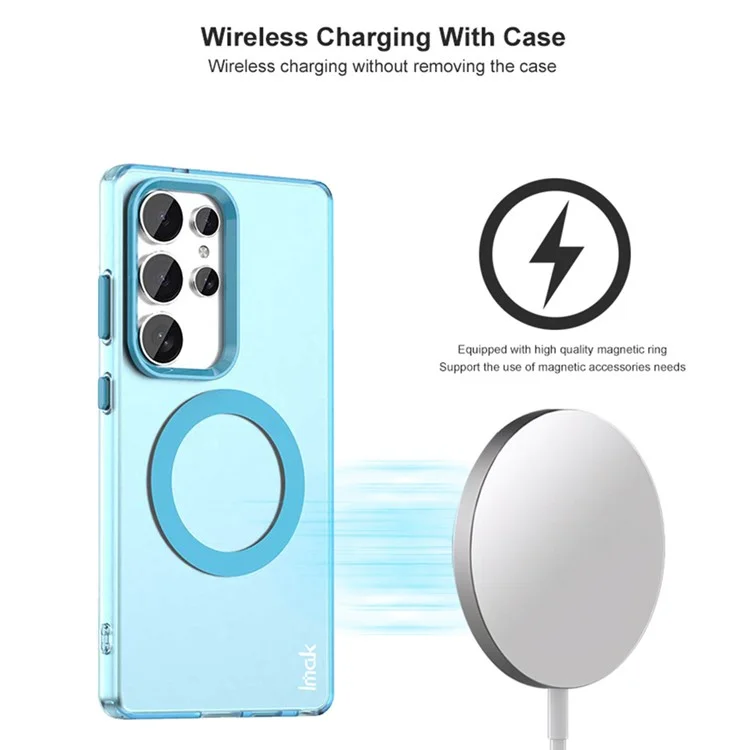 IMAK Pour étui Samsung Galaxy S25 Ultra Compatible avec MagSafe Couleur Bonbon Antichoc TPU + PET Protection Arrière - Violet