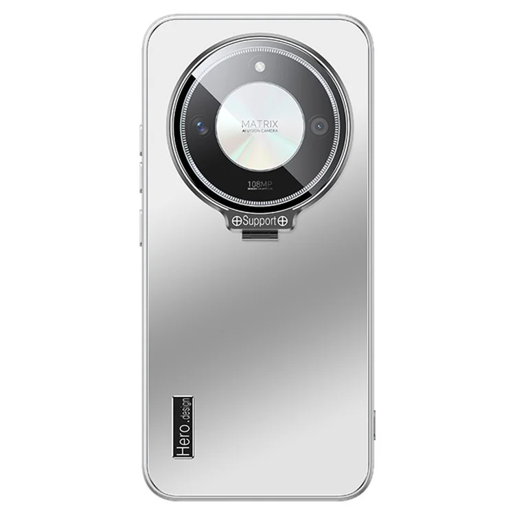 Étui pour téléphone For Honor X40 5G / X9a 5G avec cadre de lentille, support et protection contre les chutes en TPU + PC - Argent