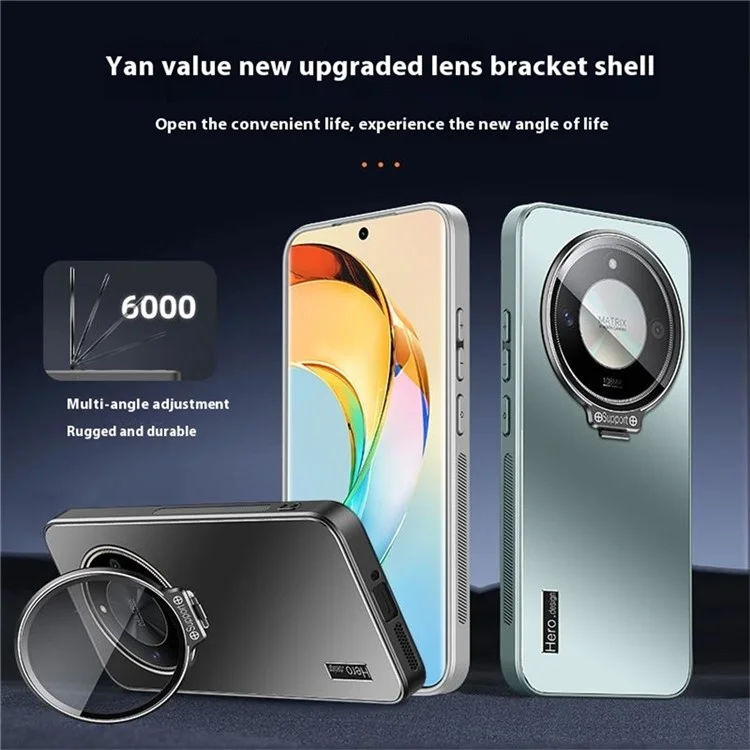 Étui pour téléphone For Honor X40 5G / X9a 5G avec cadre de lentille, support et protection contre les chutes en TPU + PC - Argent
