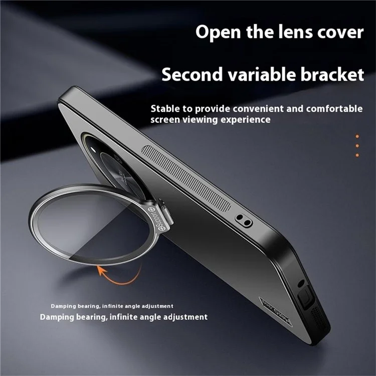 Étui pour téléphone For Honor X40 5G / X9a 5G avec cadre de lentille, support et protection contre les chutes en TPU + PC - Argent
