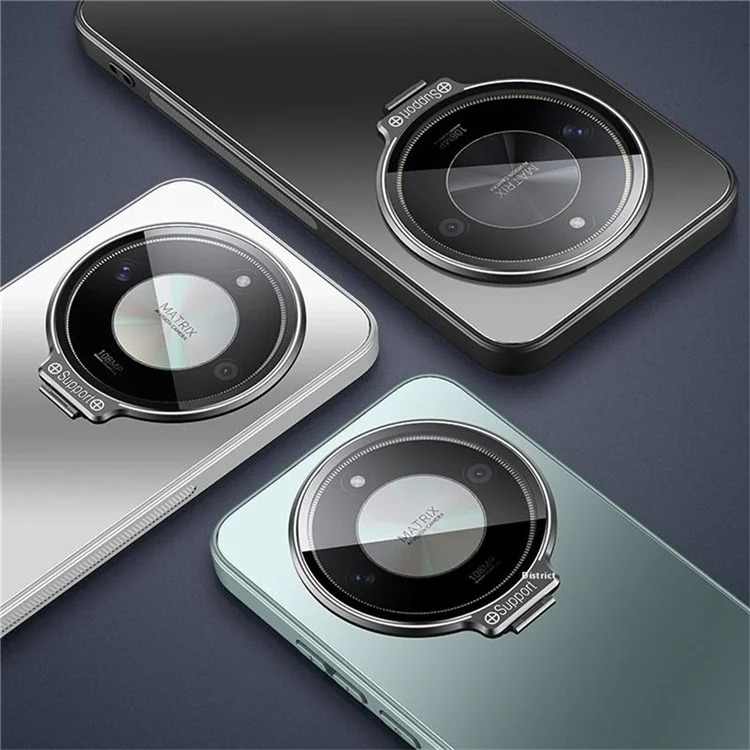 Étui pour téléphone For Honor X40 5G / X9a 5G avec cadre de lentille, support et protection contre les chutes en TPU + PC - Argent