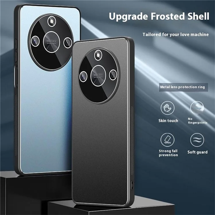 Capa para Honor X40 5G / X9a 5G em PC + TPU com Acabamento Fosco e Película para Lente - Preto