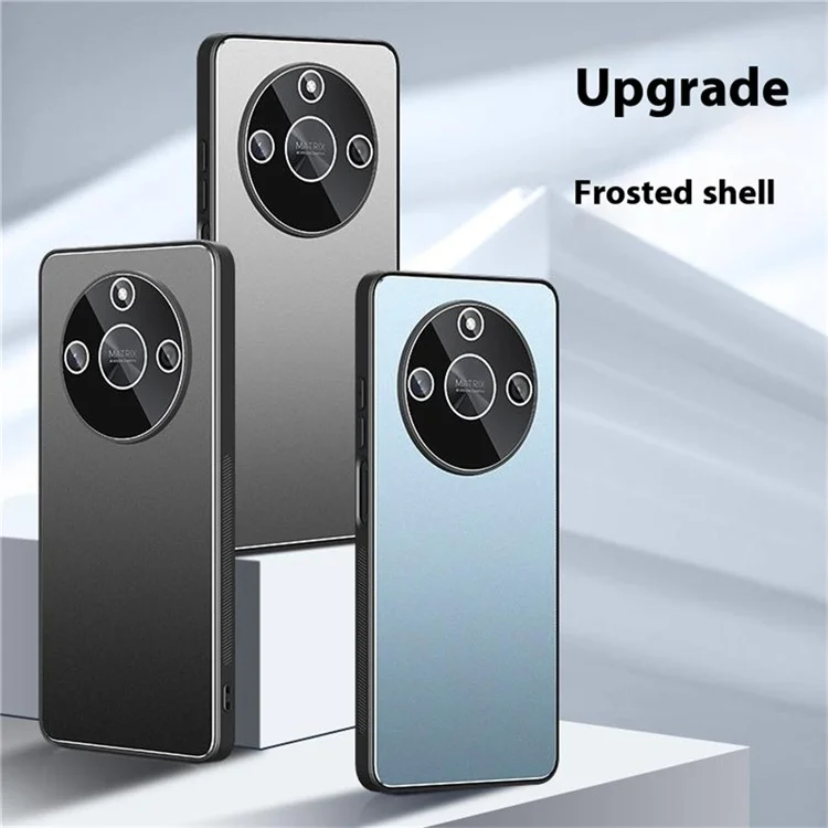 Capa para Honor X40 5G / X9a 5G em PC + TPU com Acabamento Fosco e Película para Lente - Preto