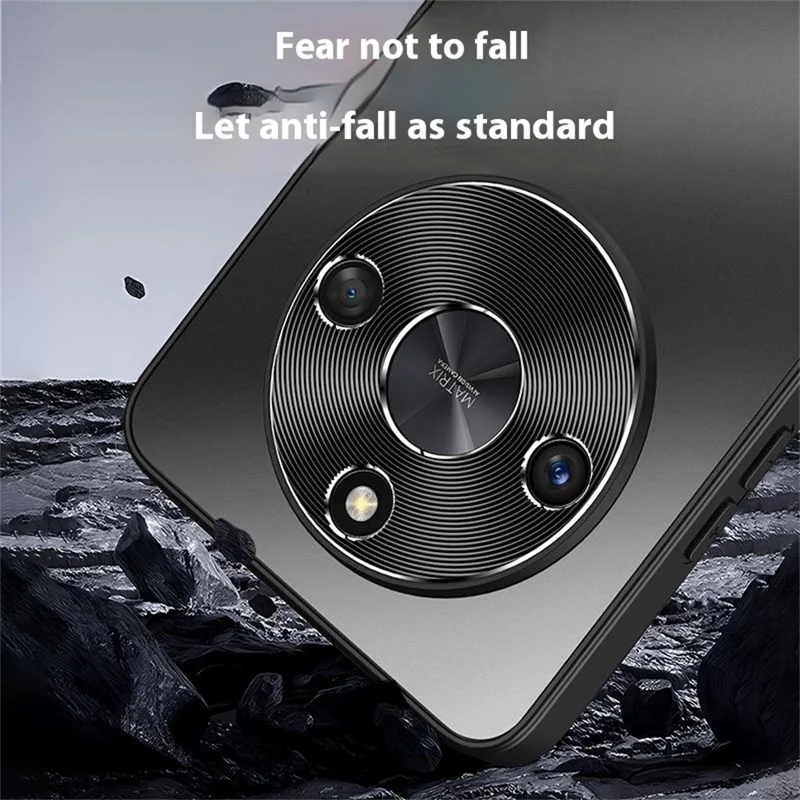 For Honor X40 5G  /  X9a 5G Case CD Veins PC + TPU Anti-Slip Phone Back Cover - Black