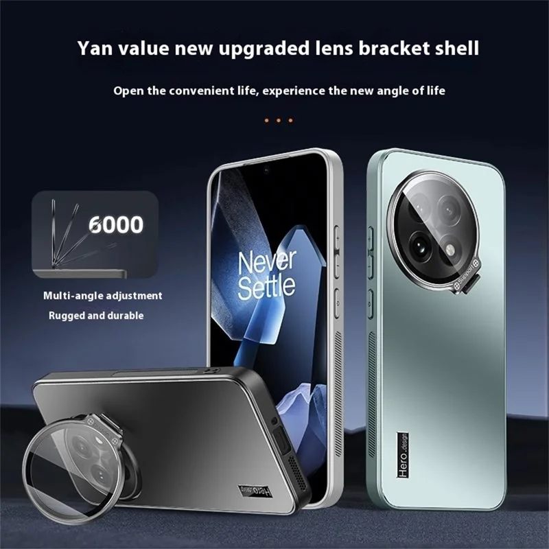 For OnePlus Ace 5 5G Case with Lens Frame Kickstand TPU + PC Dropproof Phone Cover - Black