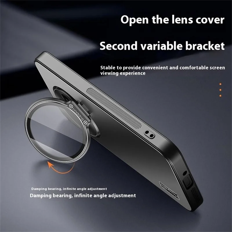 For OnePlus Ace 5 5G Case with Lens Frame Kickstand TPU + PC Dropproof Phone Cover - Black