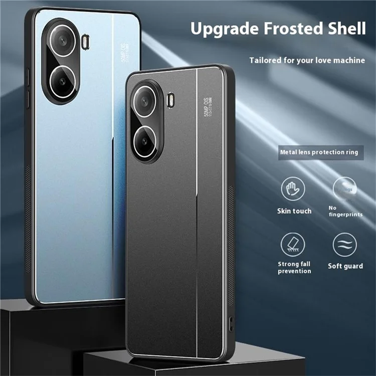 For Xiaomi Poco X7 Pro 5G  /  Redmi Turbo 4 5G Case PC + TPU Matte Back Phone Cover with Lens Film - Black