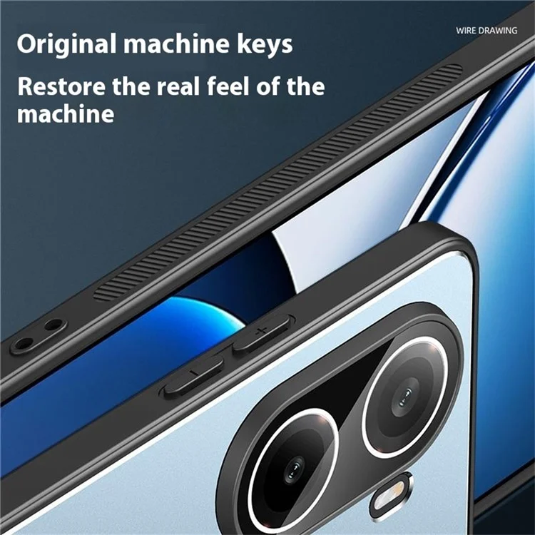 For Xiaomi Poco X7 Pro 5G  /  Redmi Turbo 4 5G Case PC + TPU Matte Back Phone Cover with Lens Film - Black
