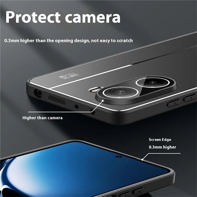 For Xiaomi Poco X7 Pro 5G  /  Redmi Turbo 4 5G Case PC + TPU Matte Back Phone Cover with Lens Film - Black