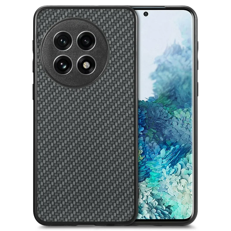 For OnePlus Ace 5 5G / Ace 5 Pro 5G / 13R 5G Case Carbon Fiber Texture PU Leather + PC + TPU Phone Cover - Black
