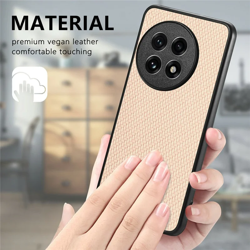 For OnePlus Ace 5 5G / Ace 5 Pro 5G / 13R 5G Case Carbon Fiber Texture PU Leather + PC + TPU Phone Cover - Black