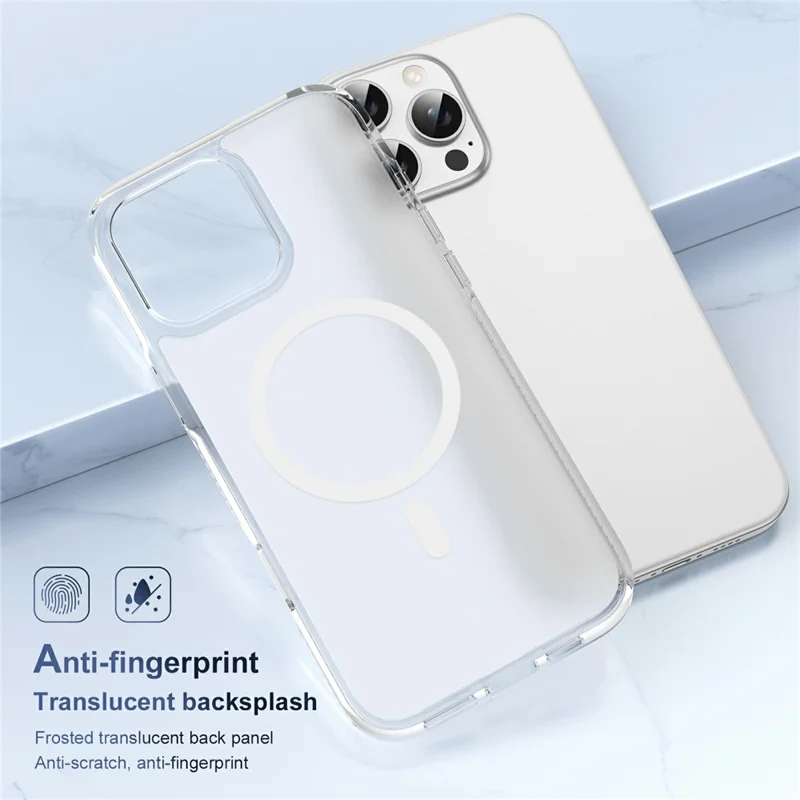 For iPhone 16 Pro Case with Camera Touch Control Button PC + TPU Phone Cover Compatible with MagSafe - Transparent
