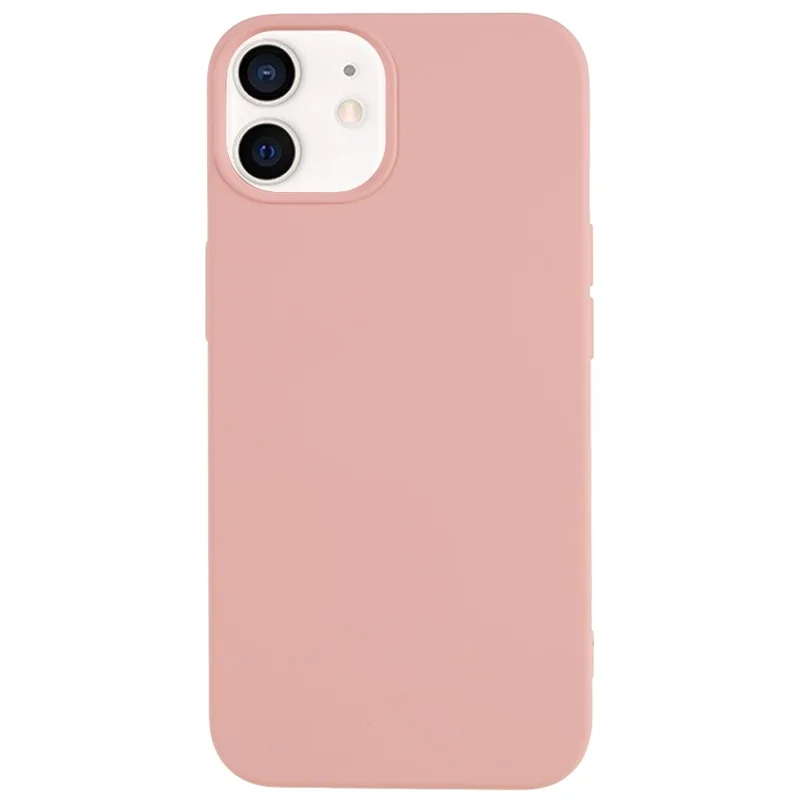 For iPhone 12 mini 5.4 inch Anti-scratch 2.0mm Soft TPU Case Drop-proof Cell Phone Cover - Pink