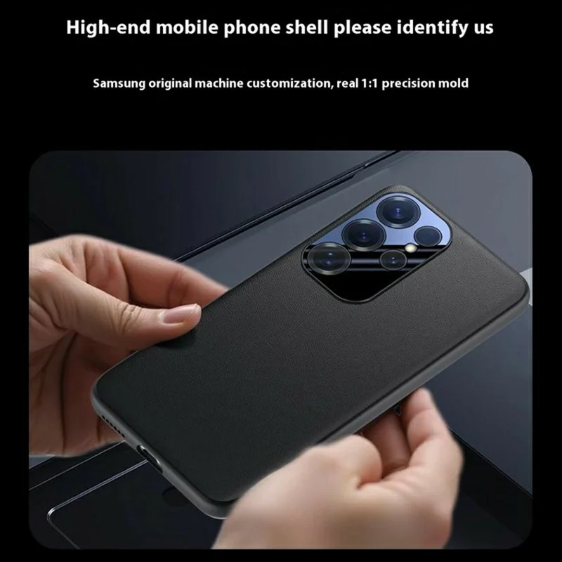 Funda para Samsung Galaxy S25 Ultra de Cuero PU + PC + TPU Carcasa Protectora - Negro