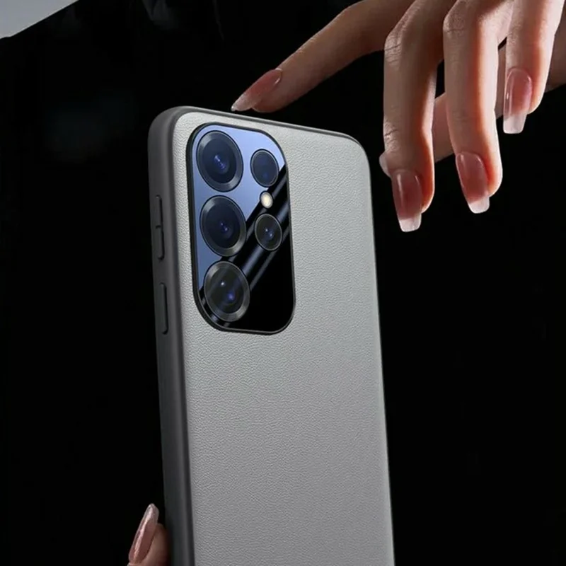 For Samsung Galaxy S25 Ultra Phone Case PU Leather + PC + TPU Protective Cover - Grey