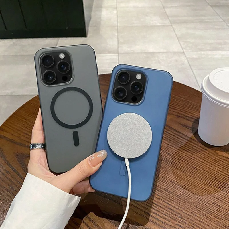 For iPhone 16 Pro Max Magnetic Case Compatible with MagSafe Frosted PC Phone Cover - Desert Gold