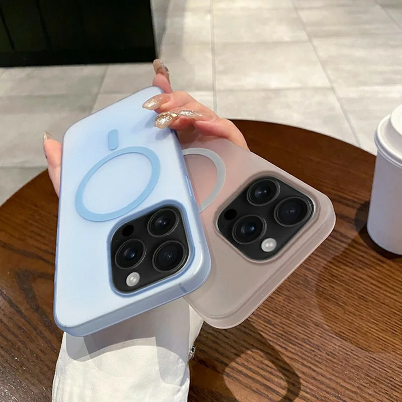 For iPhone 16 Pro Max Magnetic Case Compatible with MagSafe Frosted PC Phone Cover - Desert Gold