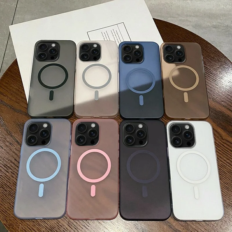 For iPhone 16 Pro Max Magnetic Case Compatible with MagSafe Frosted PC Phone Cover - Desert Gold