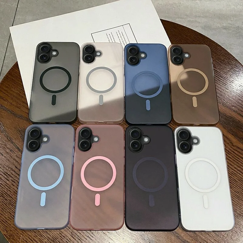 For iPhone 16 Magnetic Case Compatible with MagSafe Frosted PC Phone Cover - Desert Gold