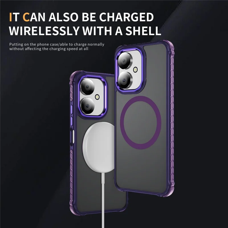Hülle für Xiaomi Redmi 13C 4G / 5G / 13R 5G / Poco C65 4G / M6 5G, kompatibel mit MagSafe, PC + TPU, Hautgefühl Rückseite - Lila