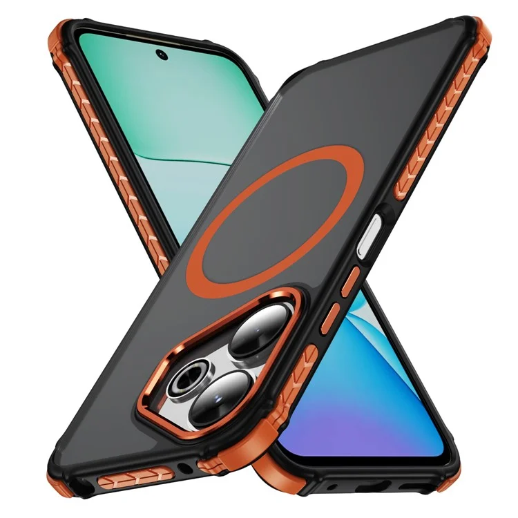 For Xiaomi Redmi 13 4G Case Compatible with MagSafe PC + TPU Skin Feeling Back Cover - Orange