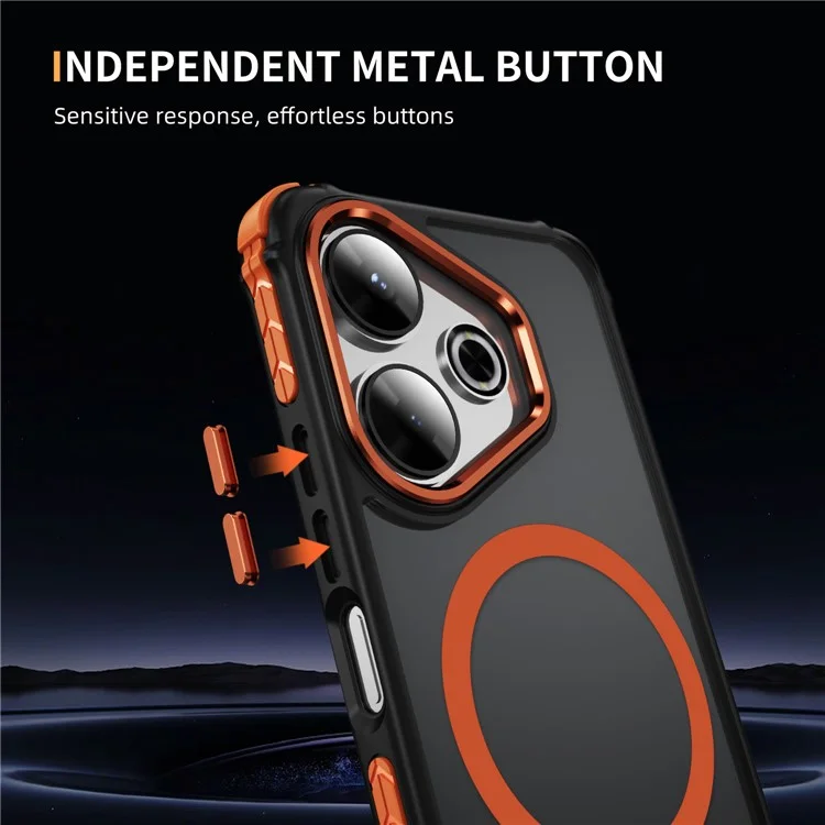 For Xiaomi Redmi 13 4G Case Compatible with MagSafe PC + TPU Skin Feeling Back Cover - Orange