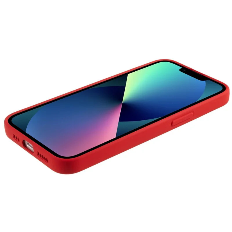 For iPhone 13 6.1 inch Solid Color 2.0mm TPU Case Shockproof Protective Phone Cover - Red